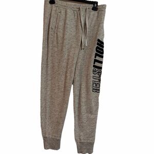 Hollister Light Gray Logo Jogger Sweatpants